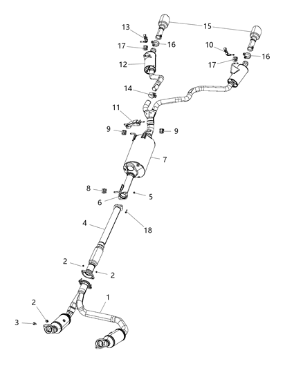 Isolator Exhaust Support Diagram for 68410310AA