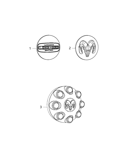 2011 Jeep Patriot Cap Wheel Center Diagram for 5RK12DD5AA
