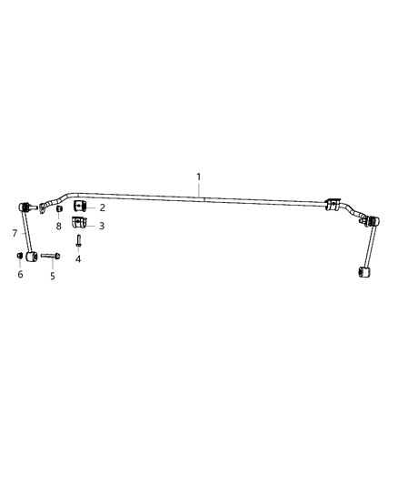 Link Assembly Stabilizer Bar Diagram for 68293034AB