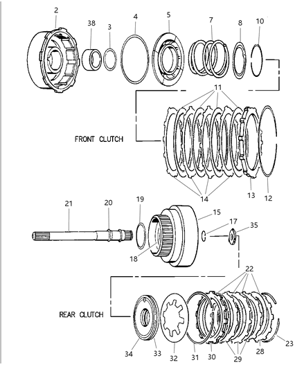 2025 Ram 3500 Disc, Rear Clutch, Use W/4505164, 53007774 Transmission Diagram for 4713880