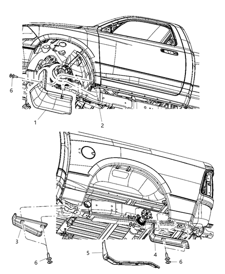 1986 Chrysler New Yorker Spat Box Side Front Box Side Front Diagram for 5182169AC