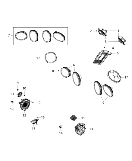 2015 Dodge Viper Cover Kit Speaker Delete Diagram for 68260279AC