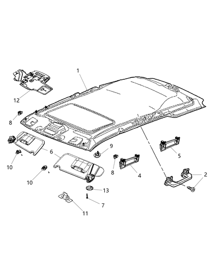 2016 Jeep Wrangler Handle Grab Includes 2 Screws Diagram for 1RV73HDAAB