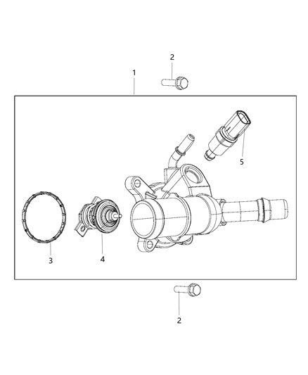 2018 Chrysler 300 Housing Thermostat Includes Thermostat, Sensor, And Seal Diagram for 5047861AB