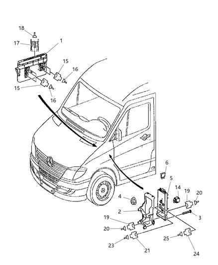 2007 Dodge Sprinter 2500 Fuse 25 A Sprinter Diagram for 5104644AA