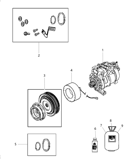 1985 Dodge Ram 50 Compressor A/C Complete Diagram for 68160395AF