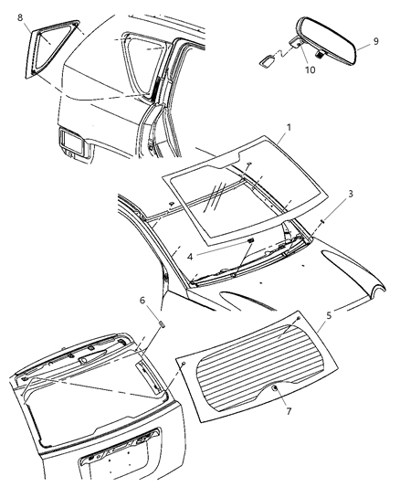 Windshield Diagram for 5191429AA