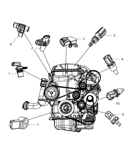 1988 Dodge D250 Sensor Camshaft Diagram for 5033308AB
