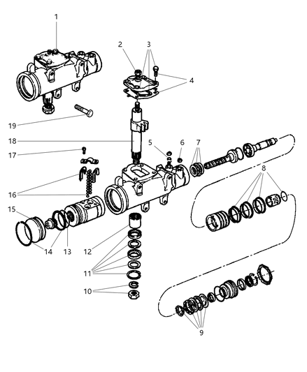 2001 Dodge Ram 1500 Bearing Steering Gear Diagram for J4487154