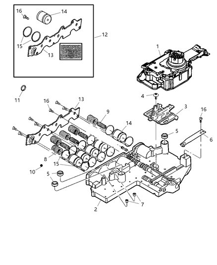 Valve Body Diagram for 5093108AA