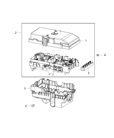 Power Distribution Center Intelligent Power Assembly Diagram for 68263035AA