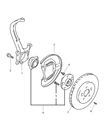 Hub Front Wheel Diagram for MR403970