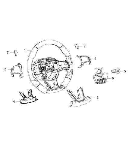 Bezel Steering Wheel Main Bezel Diagram for 5QV36XSAAA