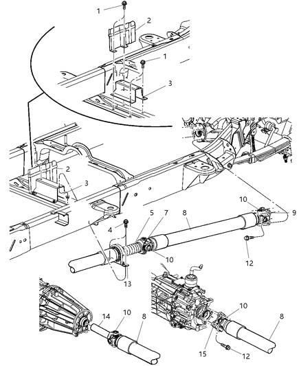 2007 Dodge Dakota Universal Joint Kit Diagram for V5014733AB