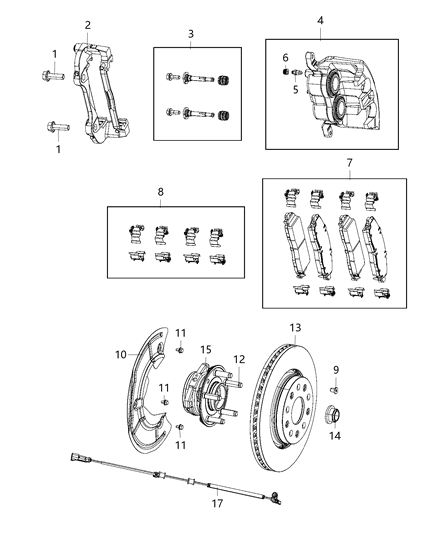 Rotor Brake Front Diagram for 68250087AA