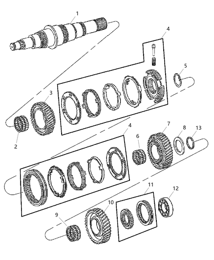 1989 Chrysler Fifth Avenue Bearing Diagram for 5142822AA
