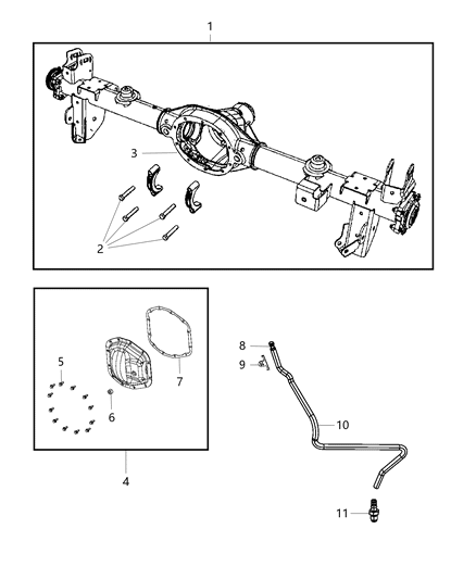 Housing Rear Axle Diagram for 68401152AA