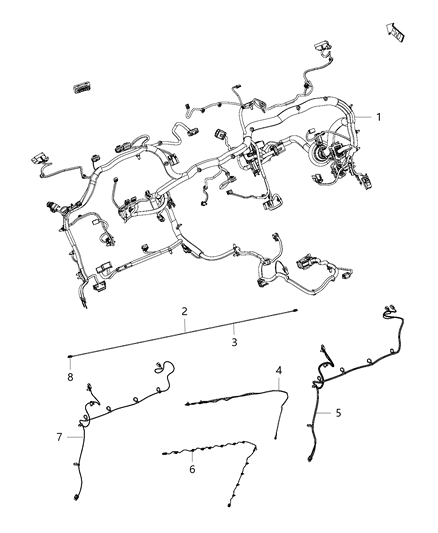 Wiring Instrument Panel Diagram for 68338805AC