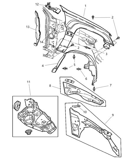 Liner Front Fender Diagram for 55136228AC