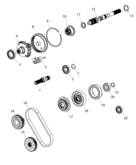 2008 Jeep Liberty Rotor Assembly Inner & Outer Diagram for 68145995AB