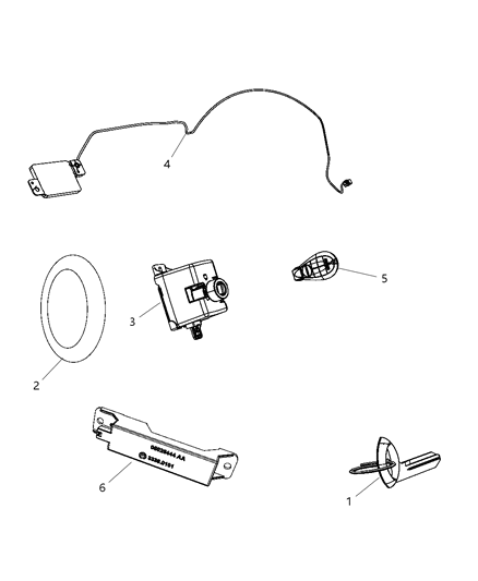 Transmitter Integrated Key Fob Diagram for 5026538AC