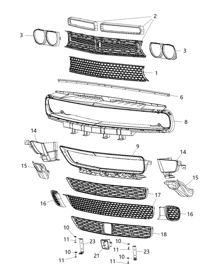 Bezel Headlamp Diagram for 68259054AA