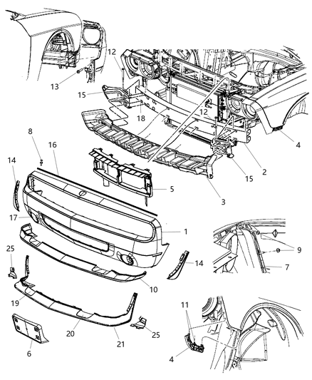 Bracket Fascia Support Diagram for 68024342AC