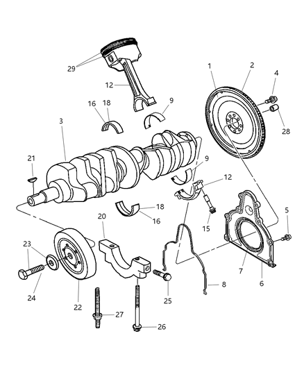 1997 Chrysler Concorde Bearing Kit Connecting Rod .025 Mm U/S Diagram for 5093020AA