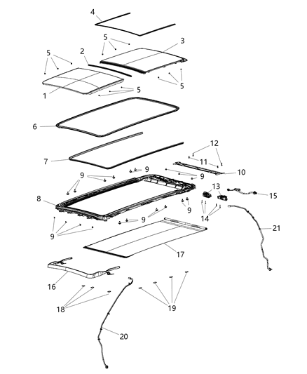 Grease Packet Sunroof Diagram for 68337909AA