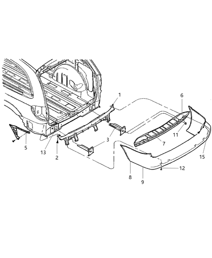 2019 Dodge Charger Extension Rear Rail Diagram for 4857210AC