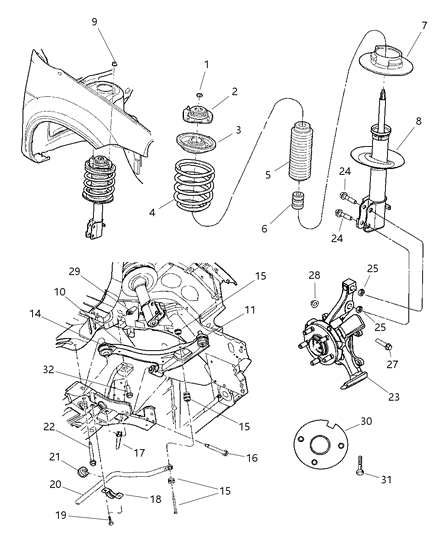 Bolt And Coned Washer Hexagon Head M8X1.25X25.00 Diagram for 6505727AA