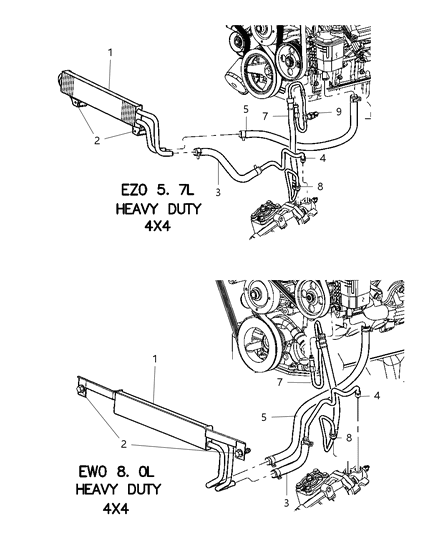 Hose Power Steering Return Rcb/Rack And Pinion To Cooler Diagram for 52113125AC