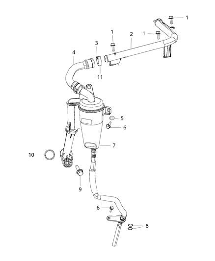 Separator Engine Oil Diagram for 68367221AA