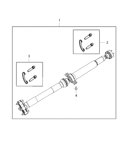 2009 Dodge Challenger Shaft Drive Rear 2-Piece Diagram for 52123633AB