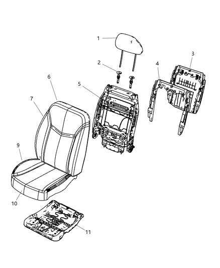 Panel Front Seat Back Diagram for 1FK741D5AC