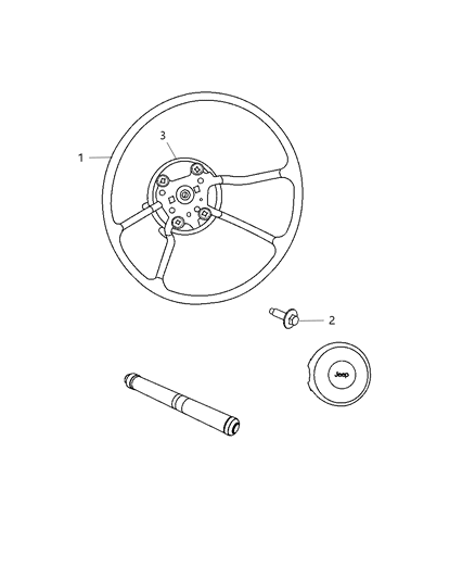 Cover Steering Wheel Back Diagram for 68046658AA