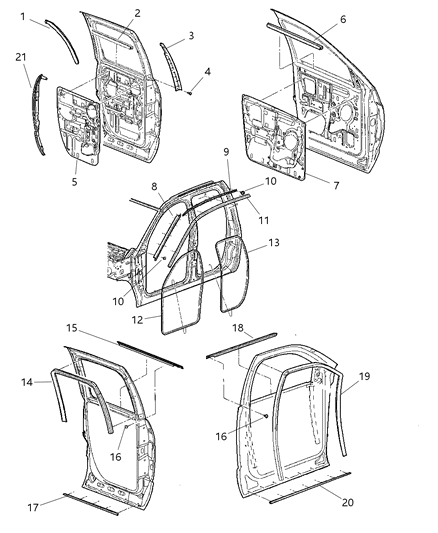 2000 Chrysler Grand Voyager Weatherstrip, Door Opening Rear Diagram for 55275608AG