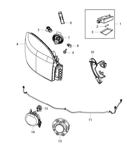 Lamp Headlamp Parking And Turn Diagram for 68270497AC