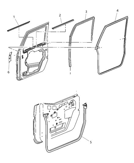 Weatherseal, Door To Body Front Full Door Diagram for 55395275AP