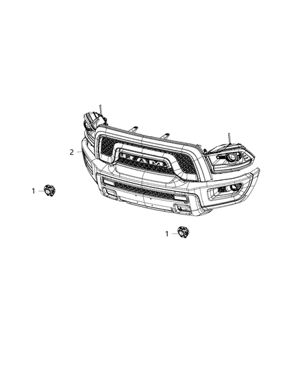 1992 Dodge Ramcharger Lamp Fog Left Or Right Diagram for 68466268AA
