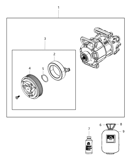 Compressor A/C Diagram for 68245076AA