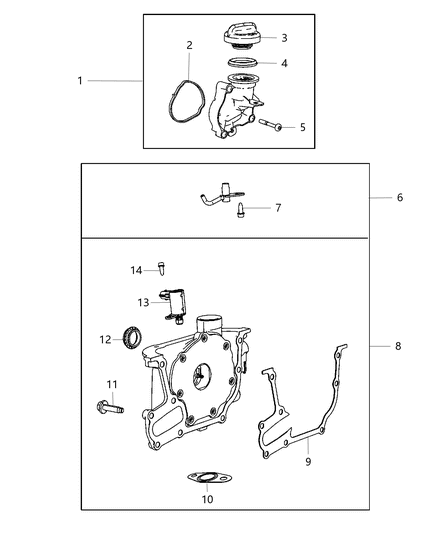 2012 Chrysler Town & Country Pump Engine Oil Diagram for 68423112AA