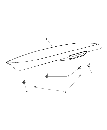2010 Dodge Ram 3500 Spoiler Liftgate Includes Seal Diagram for 68086312AD