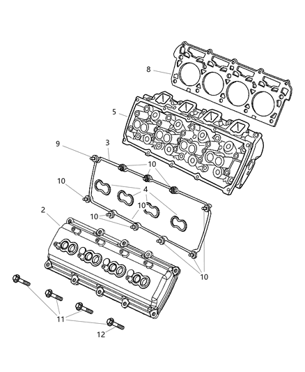 2005 Jeep Grand Cherokee Gasket Spark Plug Well Diagram for 53021569AC