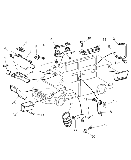 Mirror Inside Rearview Diagram for 5104435AA