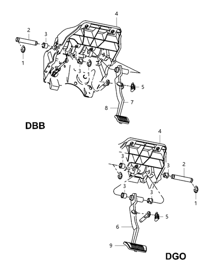 Pad Pedal Diagram for 68031956AC