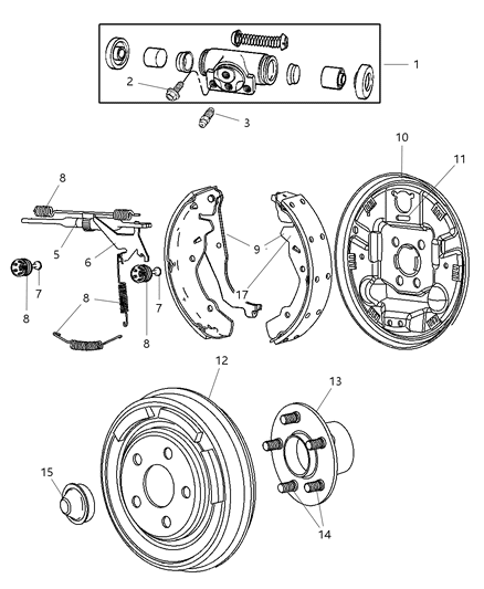 Pin Brake Shoe Hold Down Diagram for 5080570AB