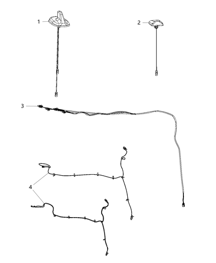 1988 Jeep Cherokee Body And Cable Antenna Diagram for 5091278AA