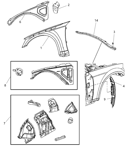 Fender Front Diagram for 4816165AB