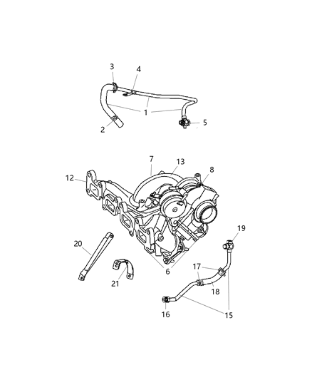 2003 Chrysler PT Cruiser Gasket Exhaust Manifold See Note Diagram for 5080393AB